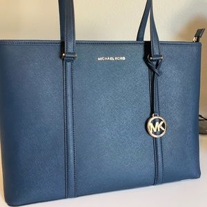 Michael Kors Tote Bag Leather Navy Blue